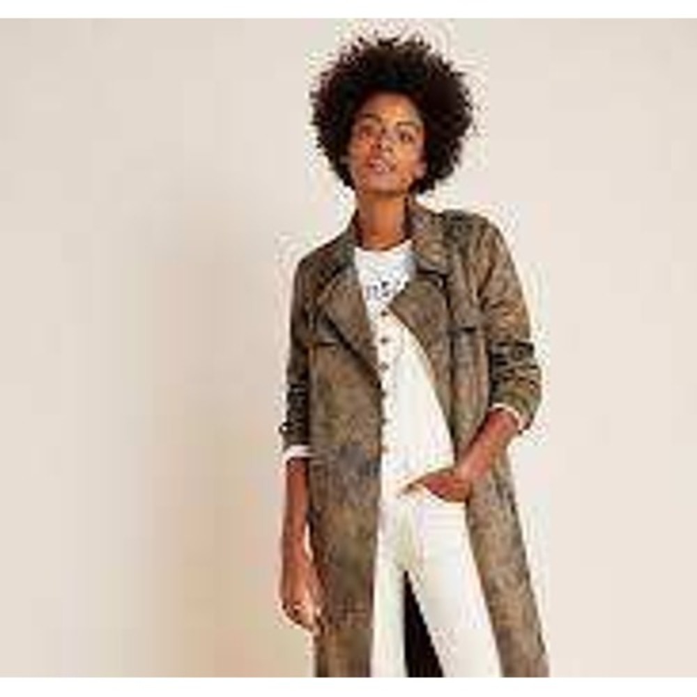 by Anthropologie Trench Coat XS Tie Dye Duster‎ Lightweight Jacket